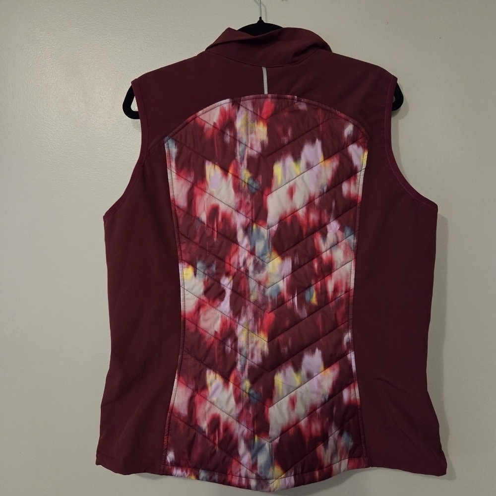 Eddie Bauer Womens Outdoor Hybrid Burgundy Tie Die Puffer Vest. Size XL NWT - Picture 11 of 11